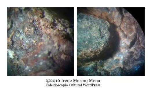 Productos de corrosión presentes en el hierro. Análisis mediante MOP. ©2016 Irene Merino Mena. Caleidoscopio Cultural WordPress.