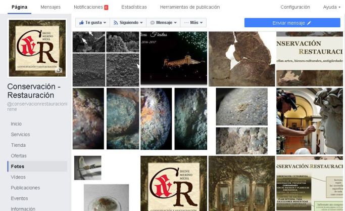 Página en Facebook https://www.facebook.com/conservacionrestauracionirene Conservación y Restauración en Toledo y alrededores
